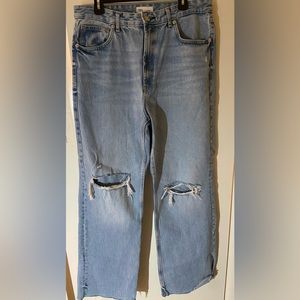 Zara Ripped wide leg jeans